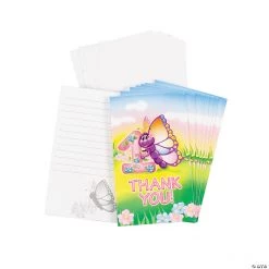 Butterfly 1st Birthday Thank You Cards - 8 Pc.