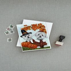 Caroline's Treasures, Thanksgiving, Westie Thanksgiving Pilgrims Greeting Cards and Envelopes Pack of 8, 7 x 5, Dogs -Cheap Invitations & Stationery Store carolines treasures thanksgiving westie thanksgiving pilgrims greeting cards and envelopes pack of 8 7 x 5 dogs14182889 a02NOWA