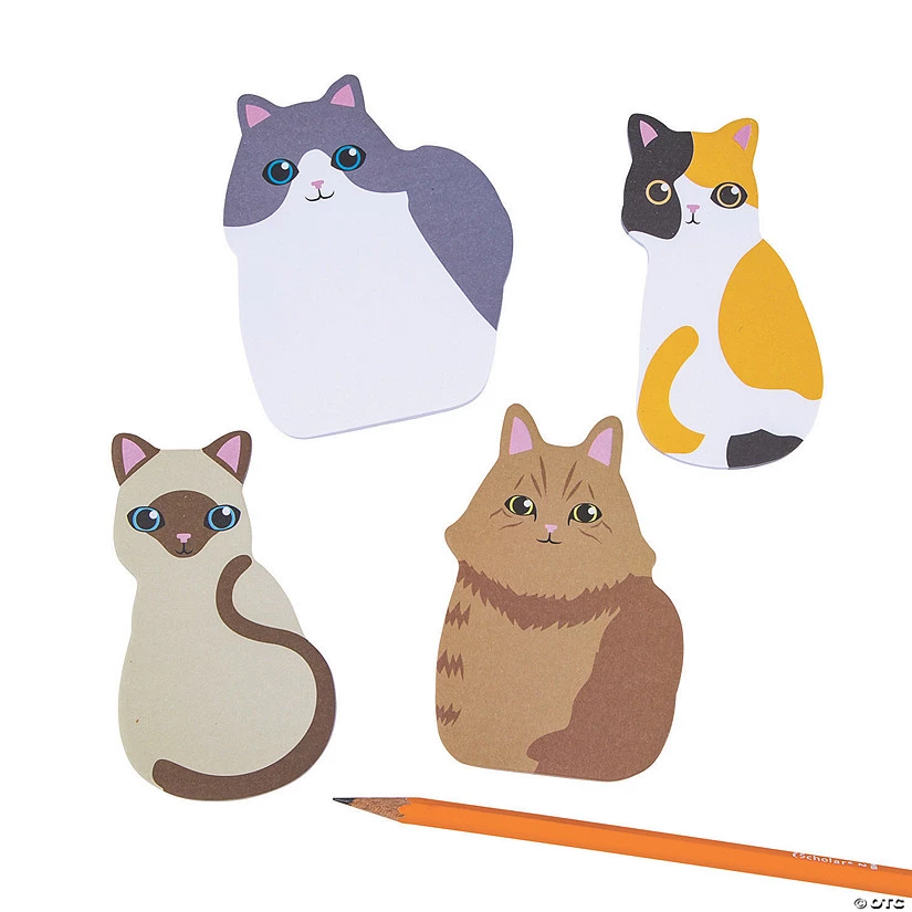 Cat Sticky Notes - 12 Pc. 3 Cat Sticky Notes - 12 Pc.