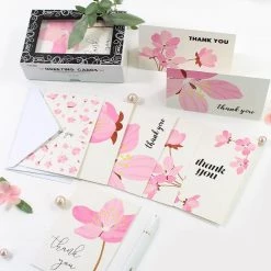 Cavepop Pink Floral Thank You Cards - Set of 36 -Cheap Invitations & Stationery Store cavepop pink floral thank you cards set of 3614207495 a02NOWA