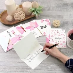 Cavepop Pink Floral Thank You Cards - Set of 36 -Cheap Invitations & Stationery Store cavepop pink floral thank you cards set of 3614207495 a03NOWA