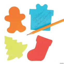 Christmas-Shaped Sticky Notes - 12 Pc.