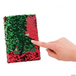 Christmas Tree Reversible Sequins Notebook - 3 Pc.