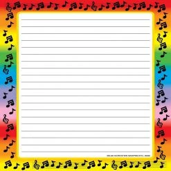 Creative Shapes Etc. - Large Notepad - Music Border / Lined