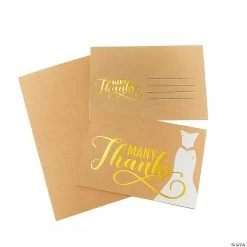 Gold Bridal Shower Thank You Cards - 12 Pc.