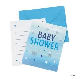 One Little Star Boy Baby Shower Invitations - 8 Pc.