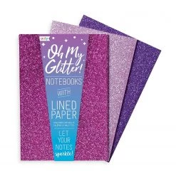 OOLY Oh My Glitter Notebooks - Set of 3 -Amethyst & Rhodolite