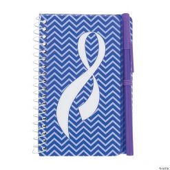 Purple Awareness Ribbon Spiral Notebook & Pen Sets - 12 Pc.
