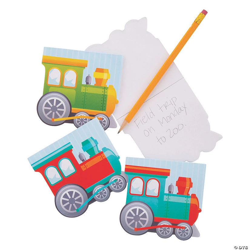 Train-Shaped Notepads - 24 Pc. 3 Train-Shaped Notepads - 24 Pc.