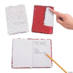 Valentine Reversible Sequin Notebooks - 6 Pc.